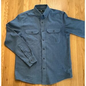 Banana Republic Standard Fit Flannel Shirt Blue size Small Men's Long Sleeve